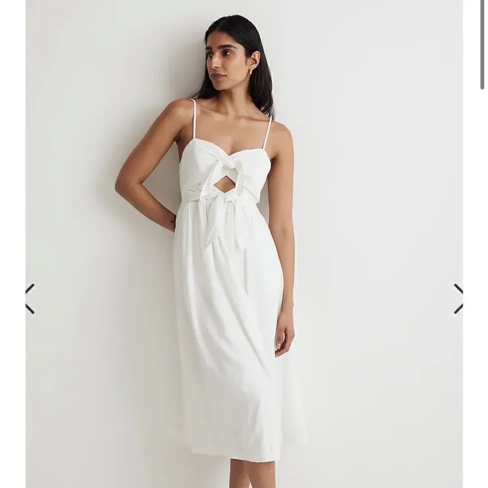 madewell Double-Tie Cutout Sweetheart Midi Dress*